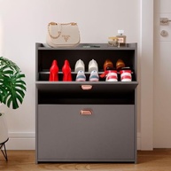 Sapateira 2 Gavetas Basculantes Cinza Pérola - Organize seu Espaço com Estilo - imagem 4