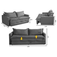Sofá Retrátil e Reclinável 2m: Conforto Suede Cinza - imagem 2