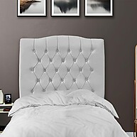 Cabeceira Box Solteiro 90 cm Dunas – Elegância em Veludo Cinza - imagem 2