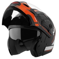 Capacete Mixs Captiva Route Robocop Brilhante Cinza/Laranja c/ Viseira Fumê - imagem 4