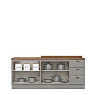 Cozinha Compacta Americana: 2 Peças MDF Cinza/Nature - imagem 2