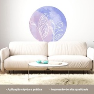 Adesivo de Parede Círculo Floral em Aquarela 1m - Decoração Moderna para Sala e Quarto - imagem 5
