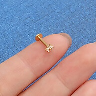 Piercing Labret Flor com Zircônias – Brilho e Conforto em Aço Cirúrgico - imagem 2