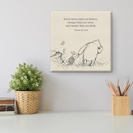 Pintura em Tela com Citação Motivacional - Urso Pooh Retro - 20x20cm - Arte Decorativa para Parede - imagem 3