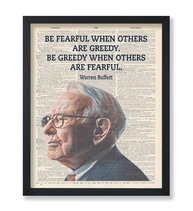 Poster Master Pôster Fearful And Greedy - Arte Motivacional com Citação de Warren Buffett para Decoração Inspiradora - imagem 1