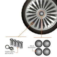 Jogo de Calotas Europa Premium Aro 13 para Citroën C3, C4, Aircross, C5, Xsara e Berlingo - Completo com Selos e Tampas Antifurto - imagem 3