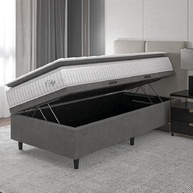 Cama Box Baú com Colchão Solteiro Molas Ensacadas City Pillow Top 88x188x64cm Hellen - Conforto e Estilo para seu Quarto - imagem 3