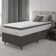 Cama Box Baú com Colchão Solteiro Molas Ensacadas City Pillow Top 88x188x64cm Hellen - Conforto e Estilo para seu Quarto - imagem 5