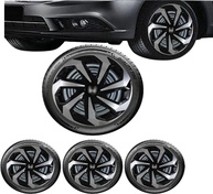 Jogo 4 Calotas Esportivas Spider Aro 15 Preto/Prata para Honda City, Fit e Civic - imagem 1