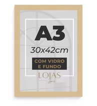 Quadro Moldura A3 30x42 com Vidro - Proteção Elegante para Certificados e Diplomas (Madeira Clara) - imagem 1