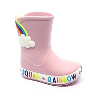 Galocha Bota Infantil Plugt Nuvem Arco-Íris Glitter Rosa Claro - imagem 2