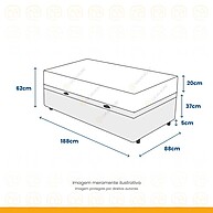 Cama Box com Baú Solteiro + Colchão Anjos Classic - imagem 2