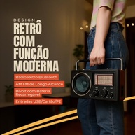 Rádio Antigo 686 Bluetooth: Estilo Rústico, Som Clássico e Conectividade Moderna - imagem 3