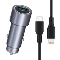 Carregador Veicular Turbo 20W USB-C/Lightning para iPhone 14, 13, 12, 11 - imagem 1