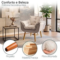 Poltrona Alice Bege - Conforto e Estilo para Salas, Escritórios e Clínicas - imagem 4
