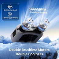 Socool 20000mAh Ventilador de Cintura Portátil Clipe no Cinto Vestível Ventoinhas Pessoais Recarregável Operado por Pilha, Ventilador de Refrigeração 40H com 10 Velocidades e Motores Duplos - imagem 4