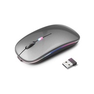 Mouse Sem Fio Premium Recarregável, Design Ergonômico, Clique Silencioso, Iluminação RGB Personalizável, Bluetooth 5.0 & Dongle USB, DPI Ajustável (Cor Cinza) - PREMIUM - imagem 2