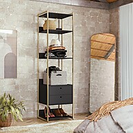 Closet Estante Industrial 2 Gavetas 5 Prateleiras Preto – Organize seu Espaço com Estilo - imagem 1