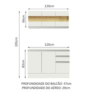 Cozinha Compacta Madesa Smart 120 cm com Balcão – Design Moderno e Funcionalidade - imagem 3