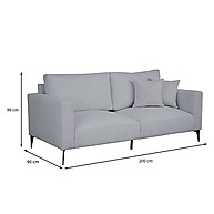 Sofá Unne 3 Lugares Bouclê Cinza: Conforto e Estilo em 200 cm - imagem 2