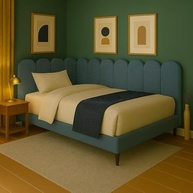 Cabeceira de Cama King 10 Módulos Modelo Nuvem 45x20 cm Azul Claro - Design Moderno e Confortável - imagem 4