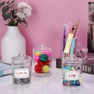 Pote Organizador de Acrílico com Tampa - 6,5x9,3 cm | Kit com 2 Unidades para Cotonetes, Algodão e Acessórios de Beleza - imagem 2