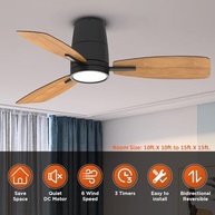 Ventilador de Teto TALOYA 106,7 cm com Luz LED, Controle Remoto e Lâminas Reversíveis - Silencioso e Moderno - imagem 4