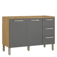 Balcão Gabinete de Pia 120 cm Ametista Kits Paraná - Freijó Gris - imagem 1