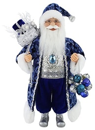Papai Noel Azul Brilhante 40,64 cm - Estátua Natalina Decorativa Windy Hill - imagem 2