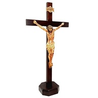Crucifixo de Mesa com Cristo Chagado em Resina 50 cm - Artcruz | Decoração Religiosa Elegante e Devocional - imagem 4