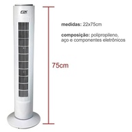 Circulador de Ar Coluna 73 cm Branco 220V - Silencioso e Moderno - imagem 3