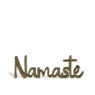 Geguton Escultura de Mesa Namastê em Aço e MDF | Decoração Zen Moderna 32x11 cm Branco Fosco - imagem 1