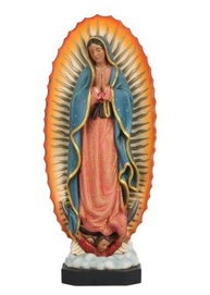 Figura de Nossa Senhora de Guadalupe 37,5 cm | Estatueta Católica Pintada à Mão em Resina de Pedra - imagem 2