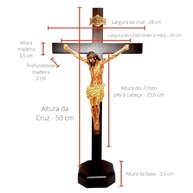 Crucifixo de Mesa com Cristo Chagado em Resina 50 cm - Artcruz | Decoração Religiosa Elegante e Devocional - imagem 3