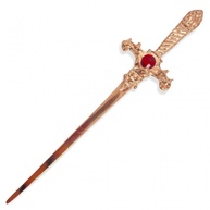 Adaga Cigana em Metal Cobre com Pedra Vermelha - 15 cm - Simbolismo e Estilo - imagem 1