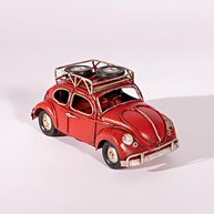 Miniatura de Carro Clássico em Metal – Fusca Retrô 14x7x7 cm para Decoração Vintage - imagem 1