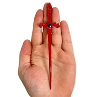 Adaga Cigana com Pedra Preta - Design Exótico em Metal Vermelho, 15 cm - imagem 4