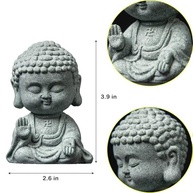 Estátua de Buda Pequena 9,9 cm - Decoração Zen para Ambientes Internos e Externos em Arenito Cinza - imagem 4