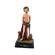 Escultura de São Lázaro em Resina 15 cm - Imagem Pintada à Mão com Detalhes Exclusivos - imagem 1