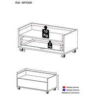 Mesa de Cabeceira 80 cm com Rodízios Rustic Branco - Design Moderno e Funcional - imagem 5