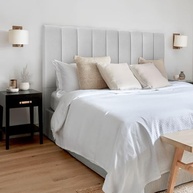 Cabeceira Estofada para Cama Box Casal Queen 160 cm em Linho Cinza Siena – Design Elegante e Moderno - imagem 3