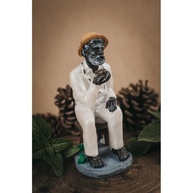 Escultura Preto Velho em Resina 15 cm - Decoração Espiritual com Detalhes Exclusivos - imagem 2