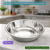 Bacia Inox 36x36x10 cm – Resistente, Versátil e Ideal para Cozinha ou Lavanderia - imagem 5