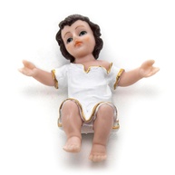 Imagem Menino Jesus em Resina Branca - 12 cm | Decoração Religiosa Elegante - imagem 1