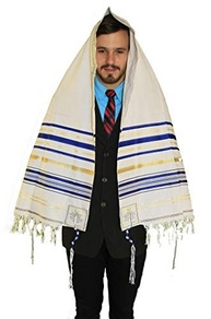 Talit Messiânico Azul 55 X 180 Cm - Original De Israel - imagem 2