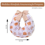 Almofada de Amamentação Confortável com Estampa Coala e Detalhes em Pompom - Suporte Ergonômico com Zíper e Enchimento Removível - imagem 3
