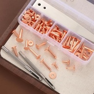 Kit 50 Conjuntos Rebites Cobre para Couro + Ferramentas | Reparo e Decoração DIY - imagem 3