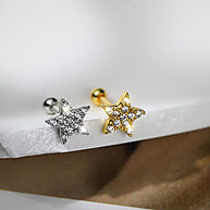Piercing Orelha: Estrela e Zircônia em Cobre - imagem 2