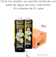Água de Coco Quadrado 6unx1L Tradicional - imagem 3