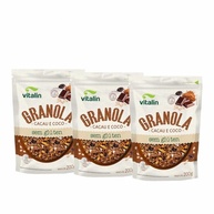 Kit 3X: Granola Cacau e Coco Sem Glúten Vitalin 200g - imagem 2